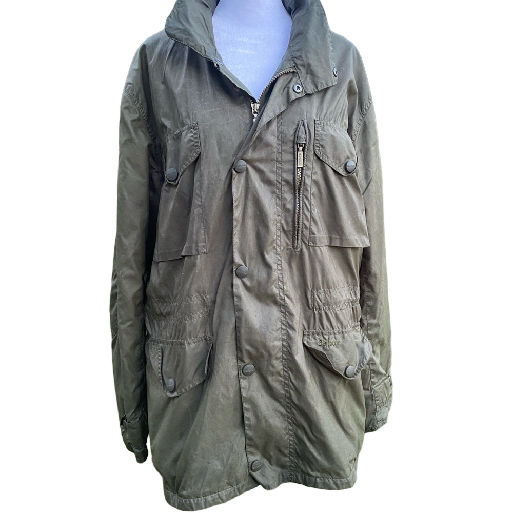 Barbour Sapper Waxed Cotton Field Jacket Olive Men's Medium